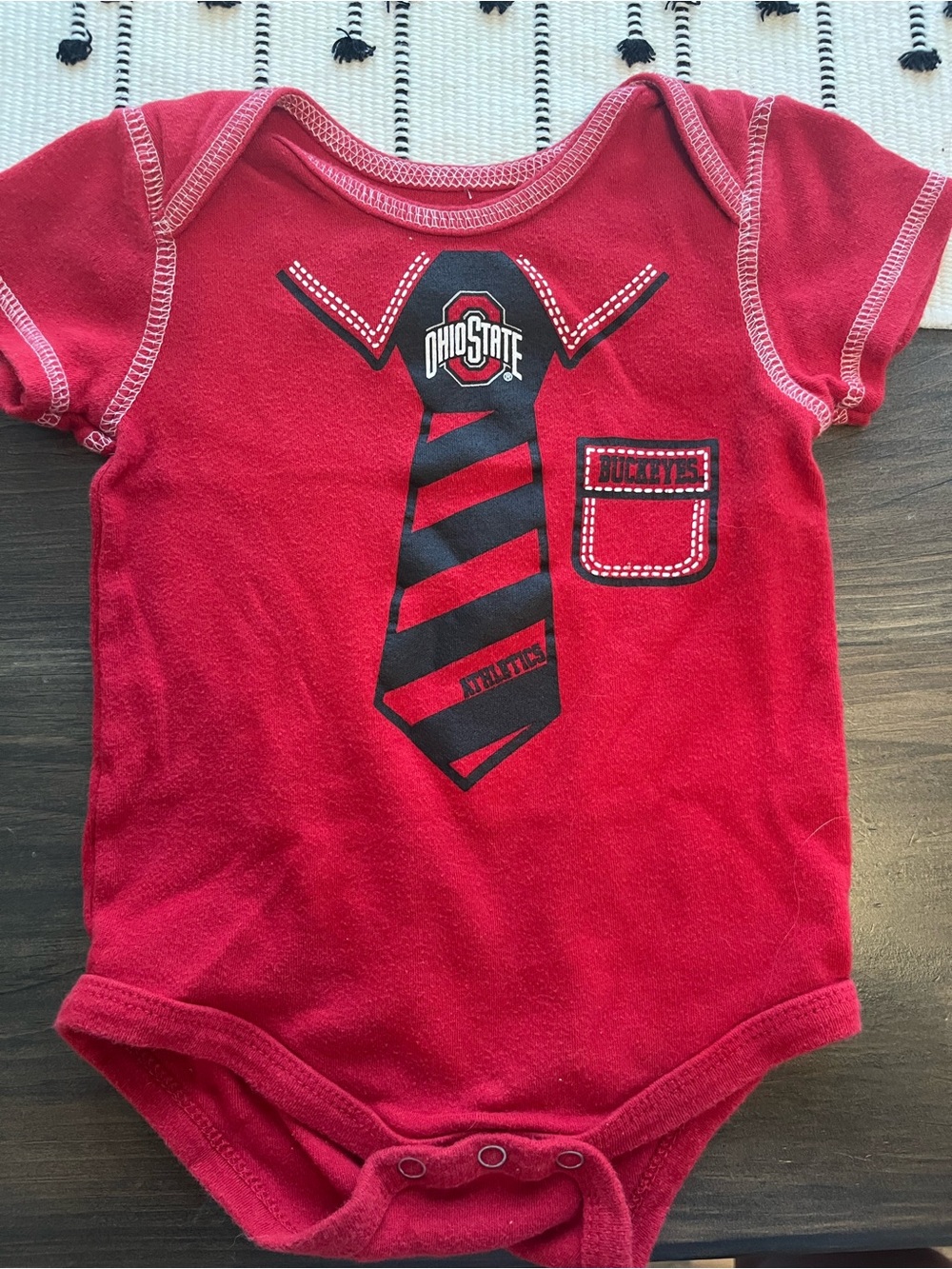 Ohio State Baby One-Piece Bodysuit with Tie Graphic